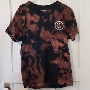 "Chemistry" Trippy Bleach-Dyed "Choose Happy"  tshirt sz Large